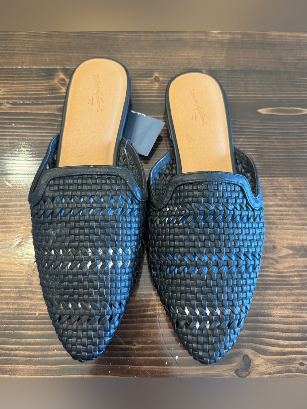 Universal Thread Black Woven Pointed-Toe Slip-On Mules Size 6.5 NWT